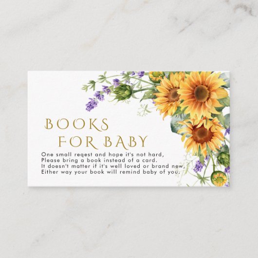 ひまわり素朴とラベンダーカード用ベビー帳 エンクロージャーカード (正面)