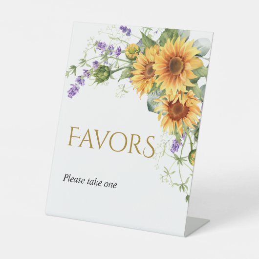 ひまわり素朴とラベンダーシャワーウィズサイン 台座サイン (正面)