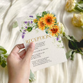 ひまわり素朴とラベンダー披露宴カードW2 エンクロージャーカード