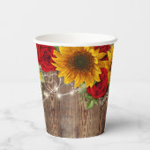 ひまわり素朴とレッドローズ紙カップ 紙コップ (裏面)