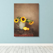 ひまわり素朴とレモン キャンバスプリント (インサイチュ (ウッドフロア))