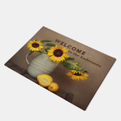 ひまわり素朴とレモン ドアマット (アングル)