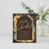 ひまわり素朴とレースの結婚式の日付を保存 (スタンド正面)