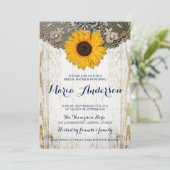 ひまわり素朴とレースブライダルシャワー招待状 招待状 (スタンド正面)