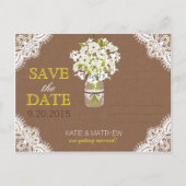 ひまわり素朴とレース日付の保存 案内ポストカード (裏面)