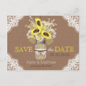 ひまわり素朴とレース日付の保存 案内ポストカード (正面)