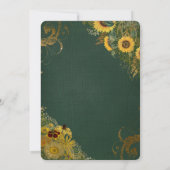 ひまわり素朴とレース緑の田舎結婚式 招待状 (裏面)