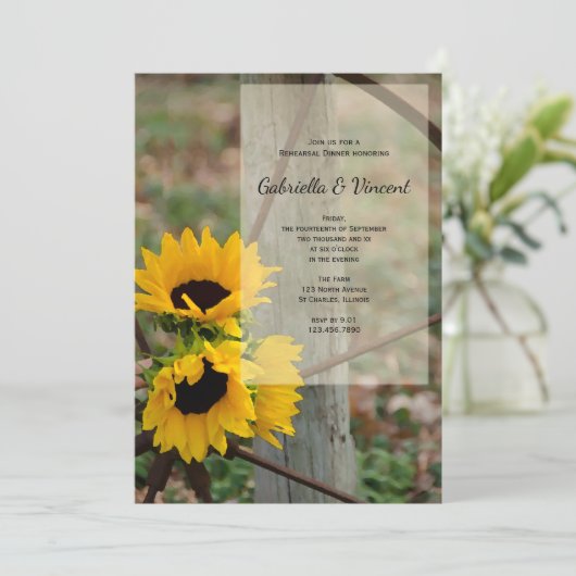 ひまわり素朴とワゴンホイールリハーサルディナー 招待状 (スタンド正面)