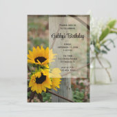 ひまわり素朴とワゴン車の誕生日パーティー 招待状 (スタンド正面)