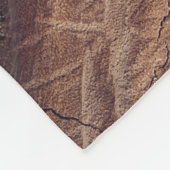 ひまわり素朴と木のテクスチャモノグラム フリースブランケット (角)