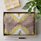 ひまわり素朴と木のテクスチャモノグラム 薄葉紙 (ギフト)