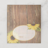 ひまわり素朴と木の楕円 プレイスカード (外部開封)
