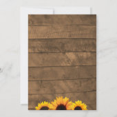 ひまわり素朴と木材結婚式招待状 招待状 (裏面)