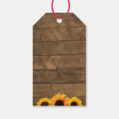 ひまわり素朴と木結婚の感謝ラベル ギフトタグ (裏面)