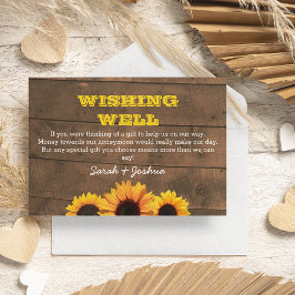 ひまわり素朴と木結婚の願い エンクロージャーカード