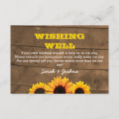 ひまわり素朴と木結婚の願い エンクロージャーカード (正面)