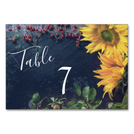 ひまわり素朴と石板カントリーウェディング テーブルナンバー