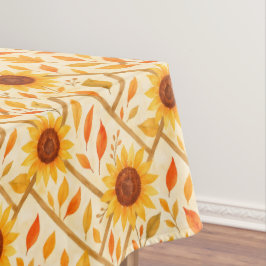 ひまわり素朴と紅葉水彩 テーブルクロス