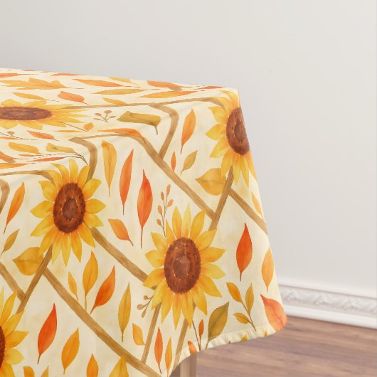 ひまわり素朴と紅葉水彩 テーブルクロス (インサイチュ)