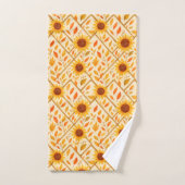 ひまわり素朴と紅葉水彩 バスタオルセット (ハンドタオル)