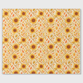 ひまわり素朴と紅葉水彩 ラッピングペーパー (フラット)