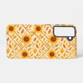 ひまわり素朴と紅葉水彩 SAMSUNG GALAXYケース (裏面横)