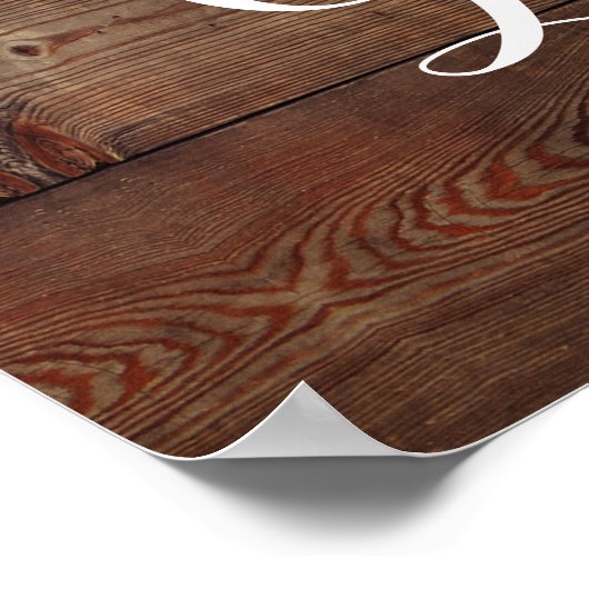 ひまわり素朴と結婚バラのSIgn ポスター (角)