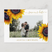 ひまわり素朴なシック救スクリッ結婚トdate's 案内ポストカード (正面)