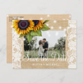 ひまわり素朴なバーラップ救レース結婚デイト 案内ポストカード (正面/裏面)