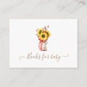 ひまわり素朴なフローラ赤ちゃんシャワーエンクロージャカード エンクロージャーカード (裏面)