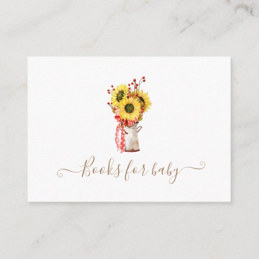 ひまわり素朴なフローラ赤ちゃんシャワーエンクロージャカード エンクロージャーカード (裏面)