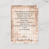 ひまわり素朴なメイソンの瓶のギフト登録カード エンクロージャーカード (裏面)