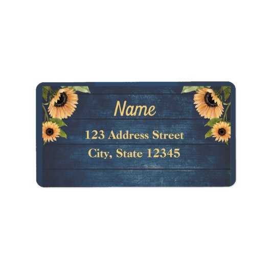 ひまわり素朴な住所 シール (正面)