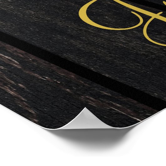 ひまわり素朴な木材秋の結婚式歓迎サイン ポスター (角)