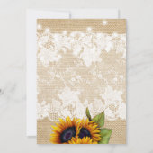 ひまわり素朴な田舎のバーラップレース婚約 招待状 (裏面)