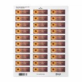 ひまわり素朴な茶色の木の差出人住所 ラベル (フルシート)