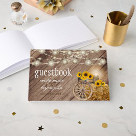 ひまわり素朴のある美しい木樽 ゲストブック