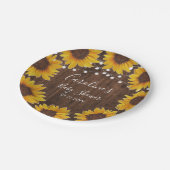ひまわり素朴のひもが灯り、木のベビーシャワー ペーパープレート (アングル)