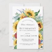 ひまわり素朴のアーチフレーム退職パーティー 招待状 (正面)