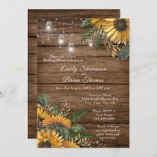 ひまわり素朴のウェディングシャワー (正面/裏面)