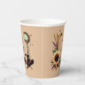 ひまわり素朴のウェディングパーティーカップ 紙コップ (右)