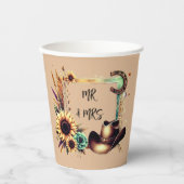 ひまわり素朴のウェディングパーティーカップ 紙コップ (正面)