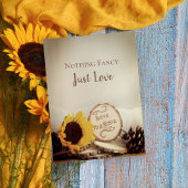 ひまわり素朴のウッドランドウェディング日付を保存 案内ポストカード