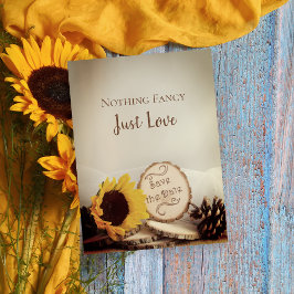 ひまわり素朴のウッドランドウェディング日付を保存 案内ポストカード