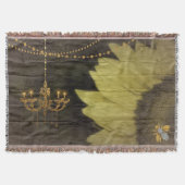 ひまわり素朴のエレガントグリッタービー スローブランケット (正面)
