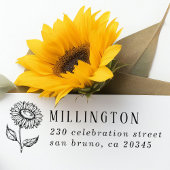 ひまわり素朴のカスタム家族名差出人住所 セルフインキングスタンプ