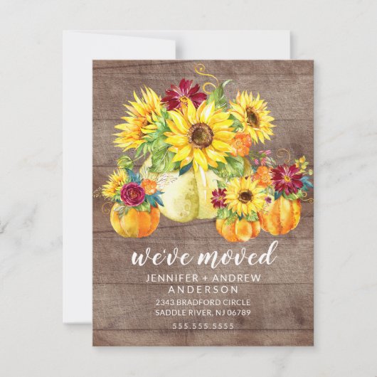 ひまわり素朴のカボチャの移動発表 招待状 (正面)