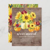 ひまわり素朴のカボチャの移動発表 招待状 (正面/裏面)
