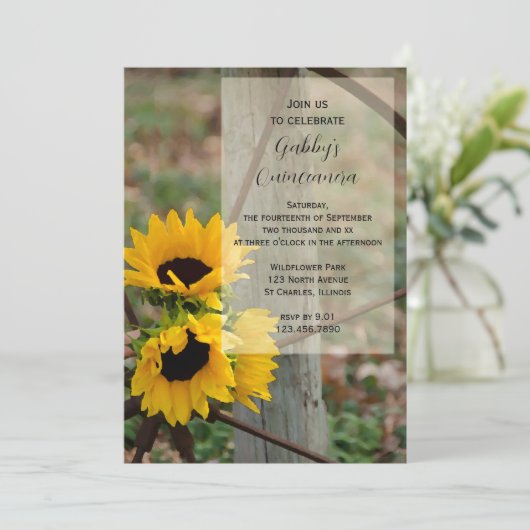 ひまわり素朴のキンセアニェラパーティの招待状 招待状 (スタンド正面)