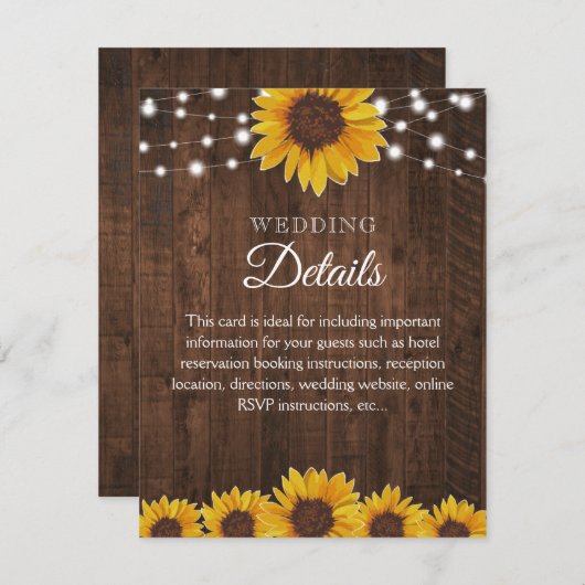 ひまわり素朴のゲ結婚スト詳細情報カード 出欠カード (正面/裏面)